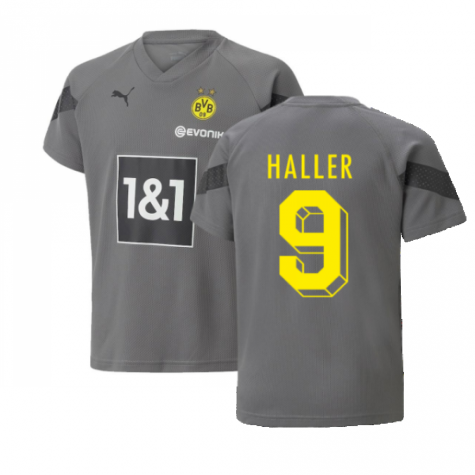 2022-2023 Borussia Dortmund Training Jersey (Smoked Pearl) - Kids (HALLER 9)
