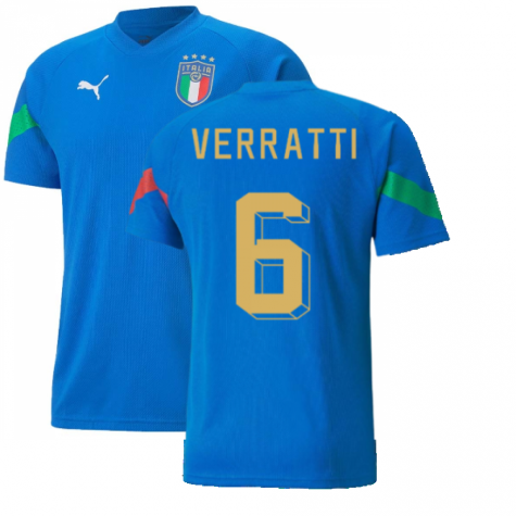 2022-2023 Italy Player Training Jersey (Blue) (VERRATTI 6)