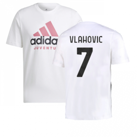 2022-2023 Juventus DNA Graphic Tee (White) (VLAHOVIC 7)