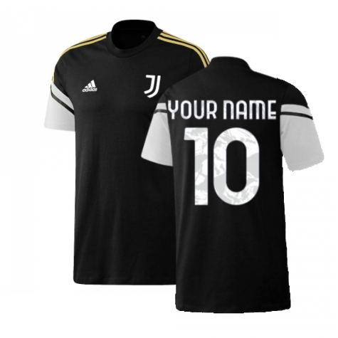 2022-2023 Juventus Training Tee (Black) (Your Name)