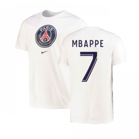 2022-2023 PSG Crest Tee (White) (MBAPPE 7)