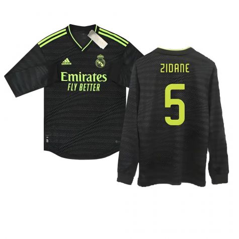 2022-2023 Real Madrid Authentic Long Sleeve Third Shirt (ZIDANE 5)