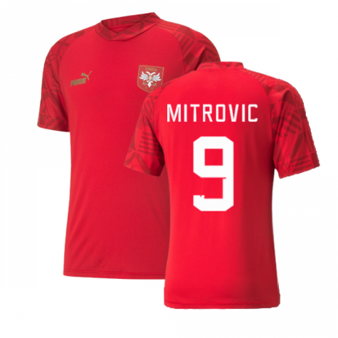 2022-2023 Serbia Pre-Match Jersey (Red) (MITROVIC 9)