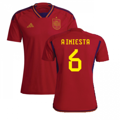 2022-2023 Spain Home Shirt (A INIESTA 6)