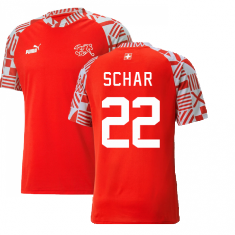 2022-2023 Switzerland Pre-Match Jersey (Red) (SCHAR 22)