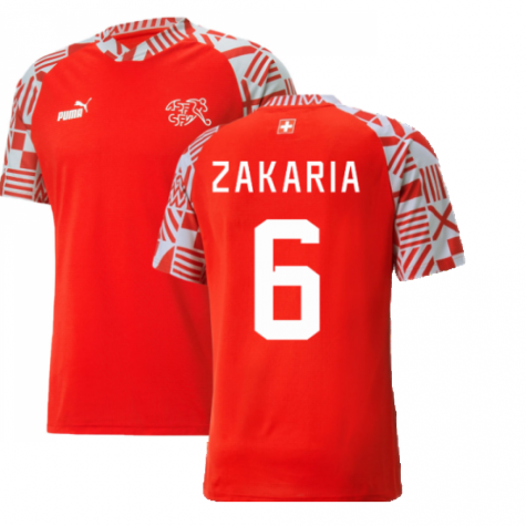 2022-2023 Switzerland Pre-Match Jersey (Red) (Zakaria 6)