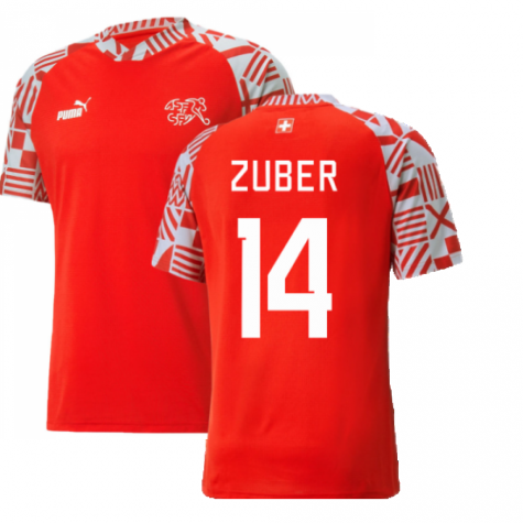 2022-2023 Switzerland Pre-Match Jersey (Red) (ZUBER 14)