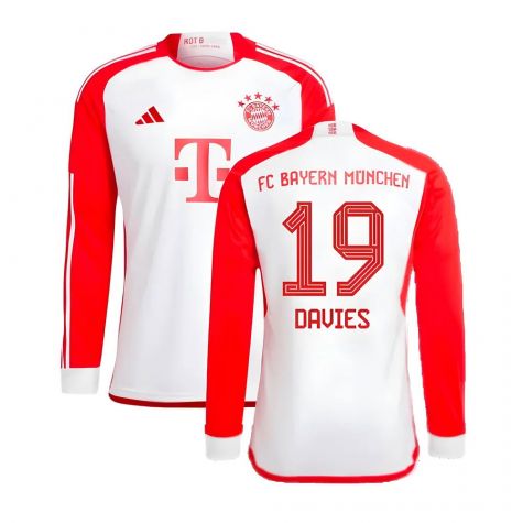 2023-2024 Bayern Munich Long Sleeve Home Shirt (Davies 19)