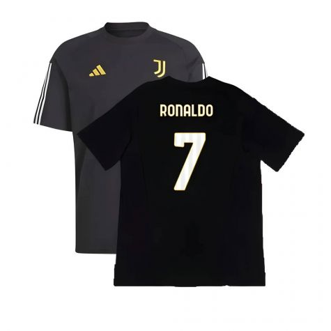 2023-2024 Juventus Cotton Tee (Black) (RONALDO 7)