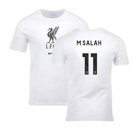 2023-2024 Liverpool Crest Tee (White) (M Salah 11)