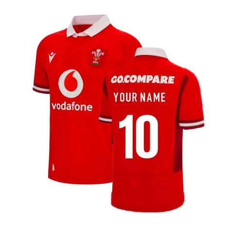2023-2024 Wales Rugby WRU Home Poly Shirt (Your Name)