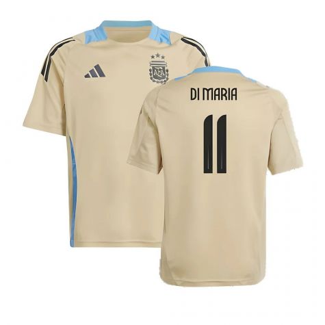 2024-2025 Argentina Training Jersey (Hazy Beige) - Kids (DI MARIA 11)