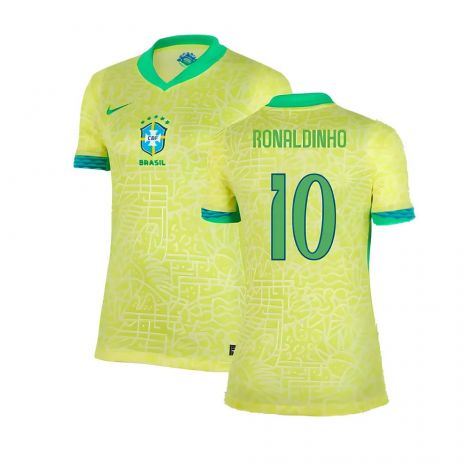 2024-2025 Brazil Home Shirt (Womens) (Ronaldinho 10)