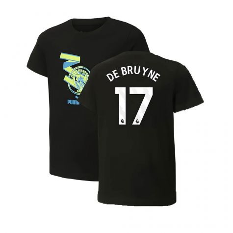 2024-2025 Man City ftblCulture Tee (Black) (De Bruyne 17)