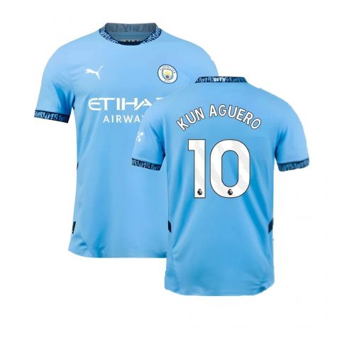 2024-2025 Man City Home Authentic Shirt (Kun Aguero 10)