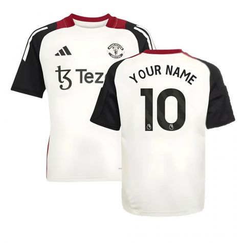 2024-2025 Man Utd Training Jersey (Off White) - Kids (Your Name)