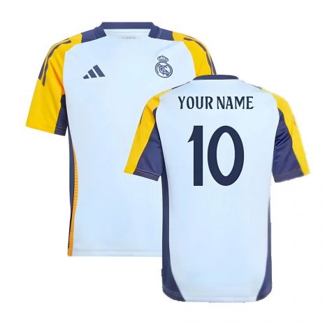 2024-2025 Real Madrid Training Shirt (Glow Blue) - Kids (Your Name)