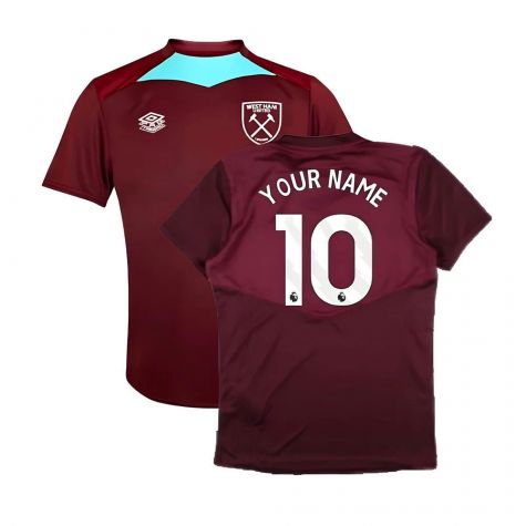 2024-2025 West Ham Training Jersey (Wine) - Kids (Your Name)
