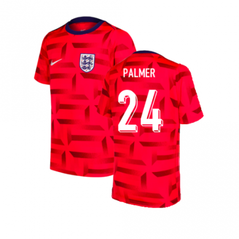 2024-2025 England Dri-FIT Pre-Match Shirt (Red) (Alexander Arnold 7)