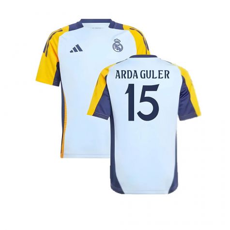 2024-2025 Real Madrid Training Shirt (Glow Blue) - Kids (Arda Guler 24)