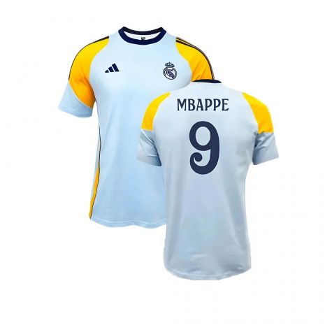 2024-2025 Real Madrid Training Tee (Glow Blue) (Alaba 4)