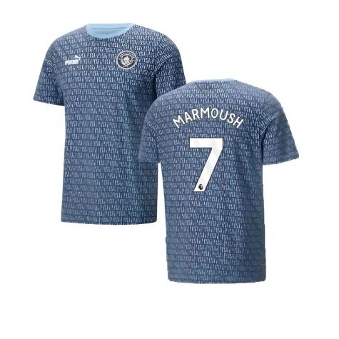 2024-2025 Man City ftblCulture Tee AOP (Navy) - Kids (Akanji 25)