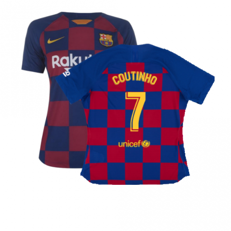 Barcelona 2019-20 Womens Home Shirt (Vaporkit) ((Excellent) S) (COUTINHO 7)