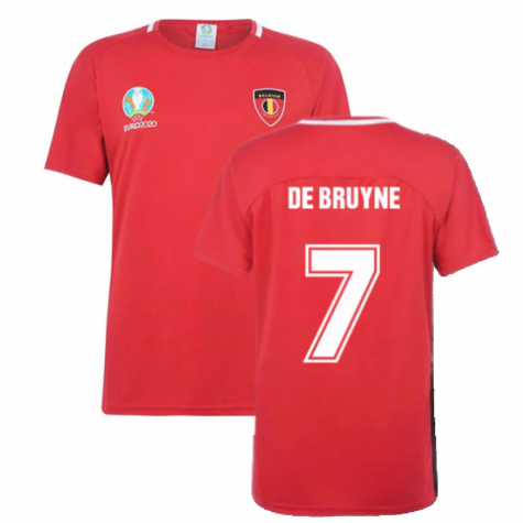 Belgium 2021 Polyester T-Shirt (Red) (DE BRUYNE 7)