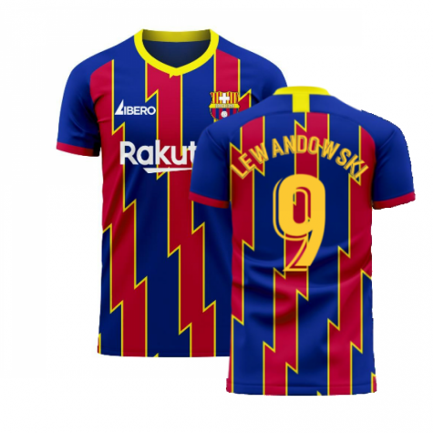 Catalonia 2025-2026 Home Concept Football Kit (Libero) (LEWANDOWSKI 9)