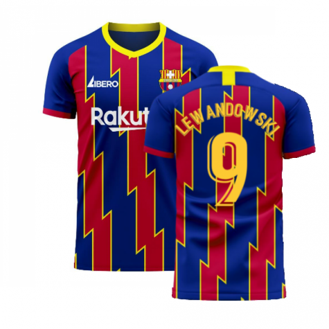 Barcelona 2020-2021 Home Concept Football Kit (Libero) (LEWANDOWSKI 9)