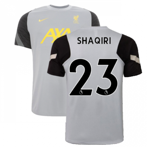 Liverpool 2021-2022 CL Training Shirt (Wolf Grey) (SHAQIRI 23)