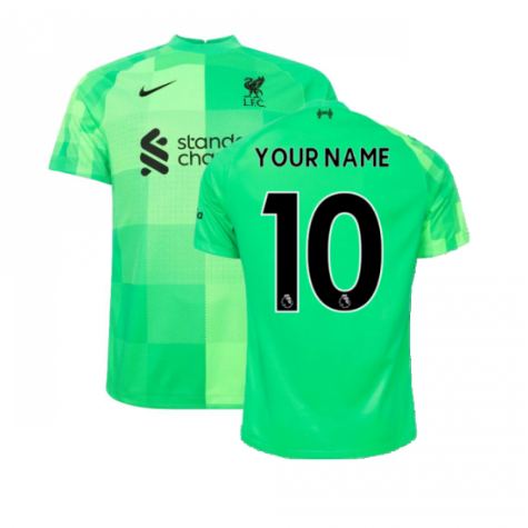 Liverpool 2021-2022 Goalkeeper Shirt (Green) (Your Name)