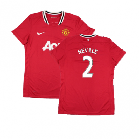Manchester United 2011-12 Home Shirt (Women's) ((Very Good) M) (NEVILLE 2)