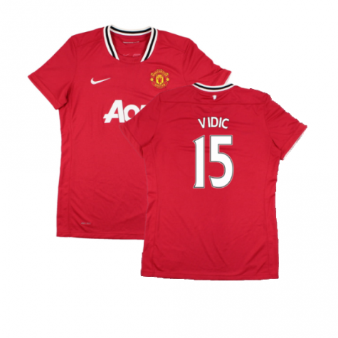Manchester United 2011-12 Home Shirt (Women's) ((Very Good) M) (Vidic 15)