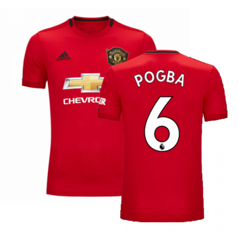 Manchester United 2019-20 Home Shirt ((Very Good) XXL) (Pogba 6)