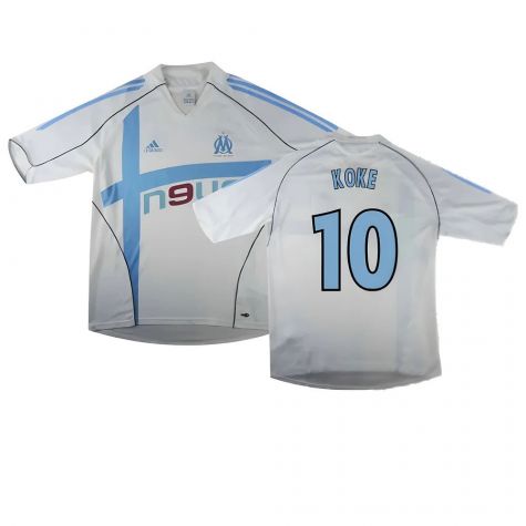 Marseille 2004-05 Home Shirt ((Excellent) L) (Koke 10)
