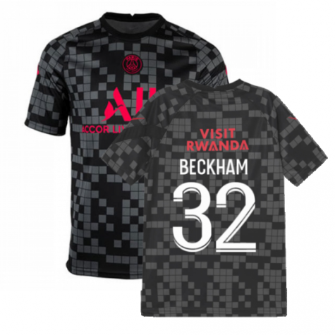 PSG 2021-2022 Pre-Match Training Shirt (Black) (BECKHAM 32)