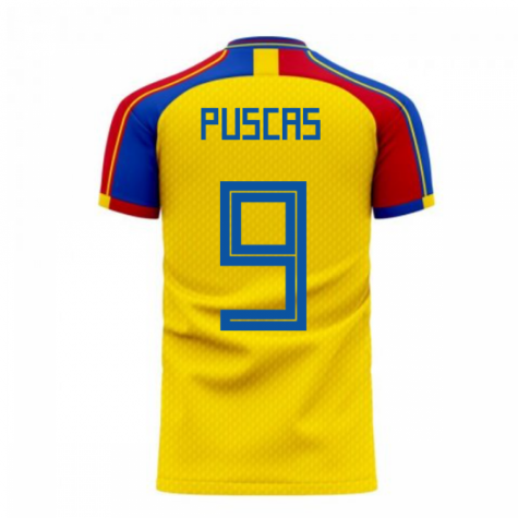 Romania 2023-2024 Home Concept Football Kit (Libero) (PUSCAS 9)