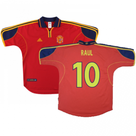 Spain 1999-02 Home Shirt ((Excellent) S) (Raul 10)
