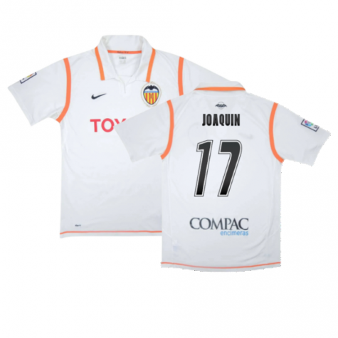 Valencia 2007-08 Home Shirt ((Excellent) S) (Joaquin 17)