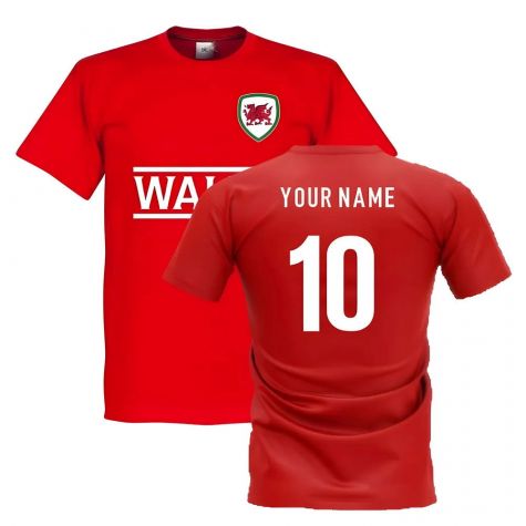 Wales Team T-Shirt - Red (Your Name)