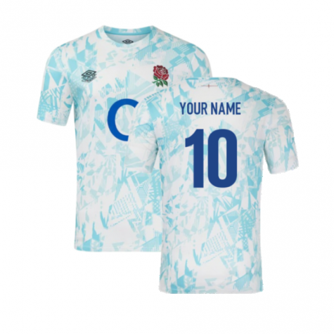 2024-2025 England Rugby Warm Up Jersey (White) - Kids (Your Name)