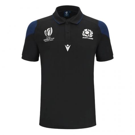 Scotland RWC 2023 Rugby Travel Polo Shirt (Black)