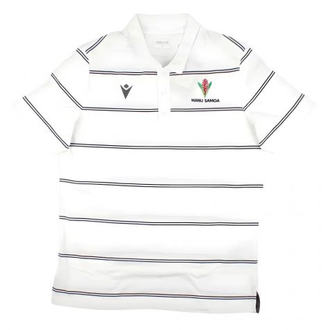2023-2024 Samoa Rugby Travel Player Cotton Polo Shirt (White)