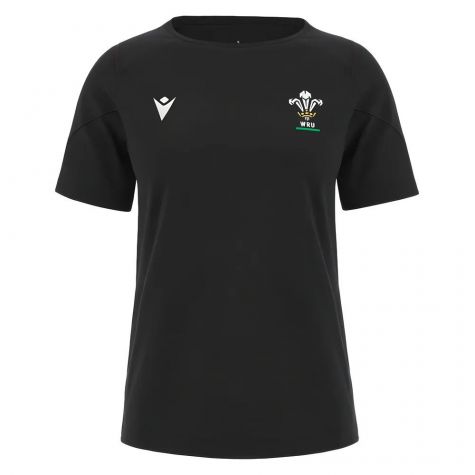 2023-2024 Wales Rugby WRU Cotton Tee (Black) - Ladies