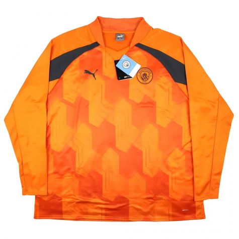 2023-2024 Man City Pre-Match LS Sweat Top (Orange)