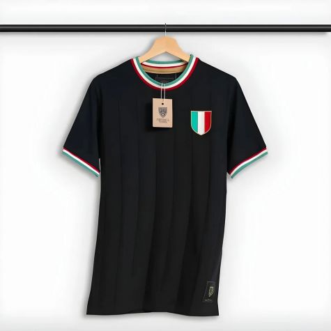 Italy Gli Azzurri Retro Football Shirt (Black)