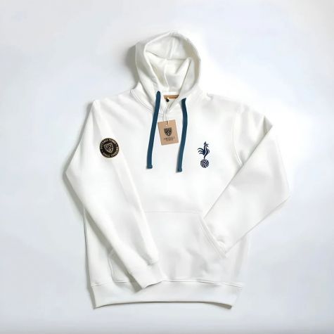 France Cockerel Retro Football Hoodie (White)