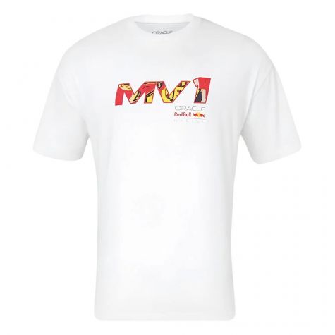 2024 Red Bull Racing Max Verstappen Pop Art Oversized T-Shirt (White)