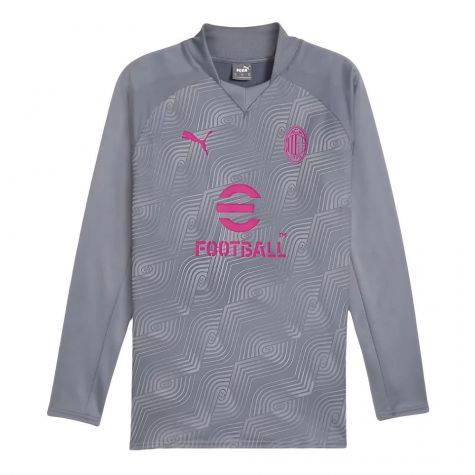 2023-2024 AC Milan Prematch LS Sweat Top (Gray Tile)